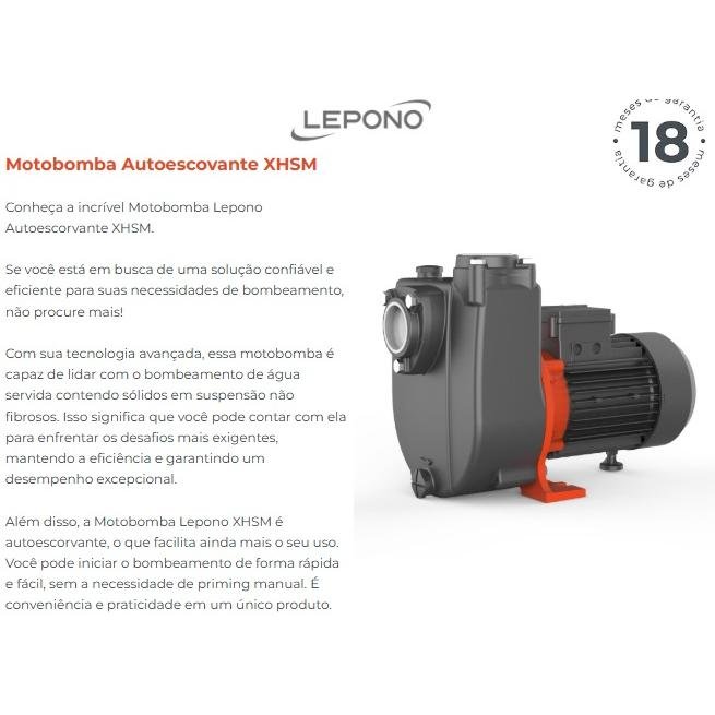 BOMBA AUTOASPIRANTE XHSM 2000 2,0 HP BIVOLT PDR LEPONO