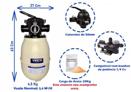 FILTRO PARA PISCINA V-30 VEICO
