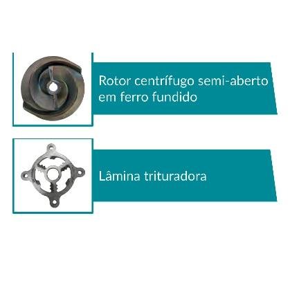BOMBA SUBMERSIVEL P/ESGOTO WQ12-10-1.1C 1,5CV MONO 220V LEPONO