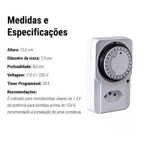 TIMER ANALOGICO 10A 60HZ BIVOLT INDUSTEK
